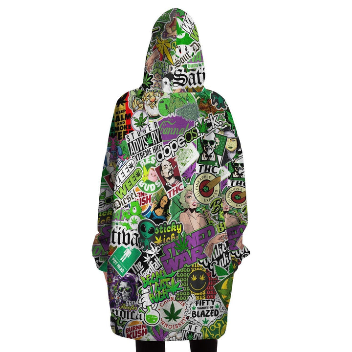 Cannabis Sticker Bomb Snug Hoodie - ThatGeekLyfe