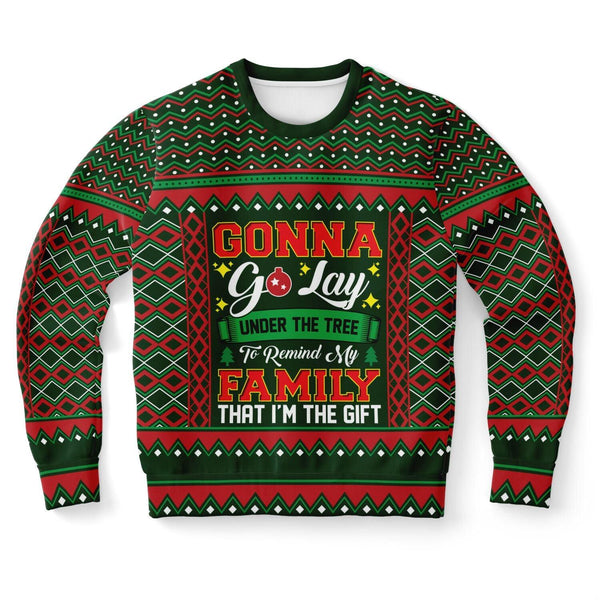 Gonna Lay Under The Tree Ugly Christmas Sweater - ThatGeekLyfe