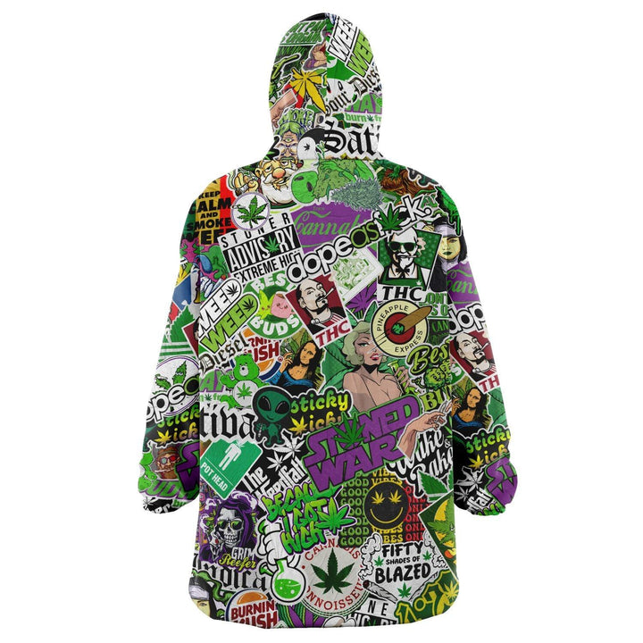 Cannabis Sticker Bomb Snug Hoodie - ThatGeekLyfe