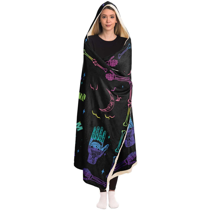 Ouija Board Multi Color Cultist Hooded Blanket - ThatGeekLyfe