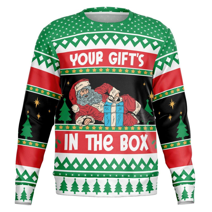 Your Gift Is In The Box Santa Claus Ugly Christmas Sweater - ThatGeekLyfe